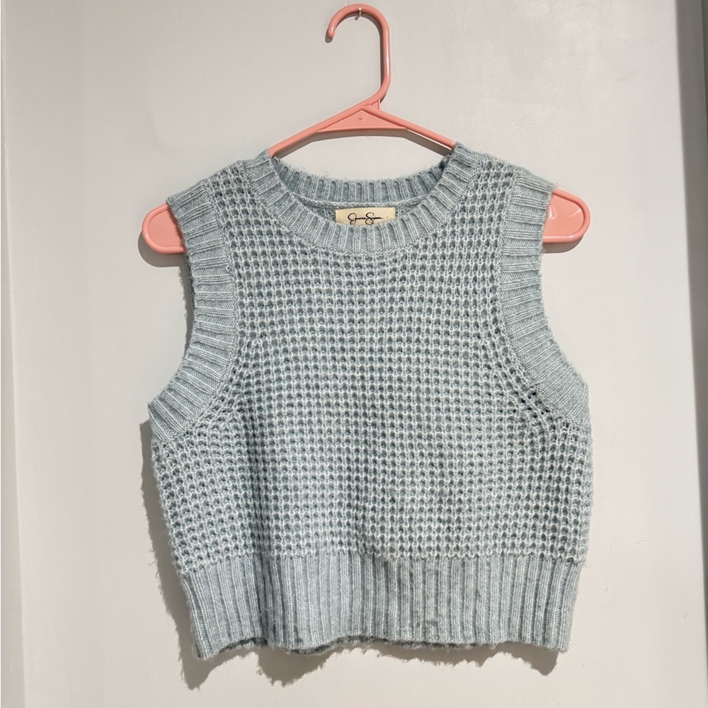 Jessica Simpson Blue Crew Neck Sweater Vest